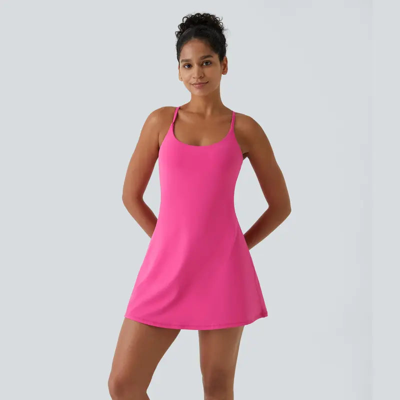 🔥Last day promotion🔥🌸 Easy Peezy Active Dress — Backless, Buttery Soft & Summer Ready ✨🔥