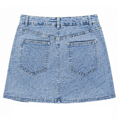 🌞 Summer Favorite Denim Skort 👖 Casual High-Waist Mini Skirt with Built-In Shorts 💖