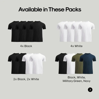 Men’s 4-Pack Short Sleeve Crew Neck T-Shirts – Premium Fit for Everyday Comfort & Casual Style