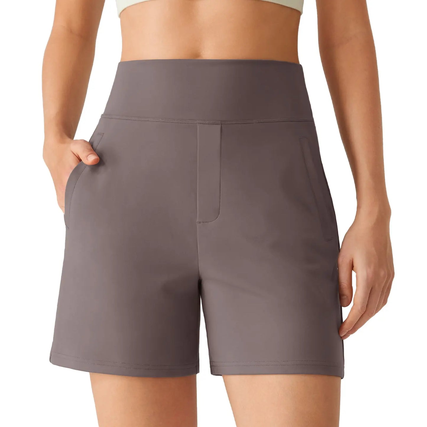 Women's Athletic Shorts High Waisted 4'' Running Yoga Summer Casual Shorts with Pockets