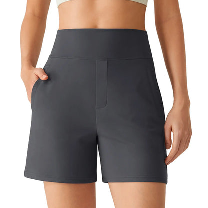 Women's Athletic Shorts High Waisted 4'' Running Yoga Summer Casual Shorts with Pockets