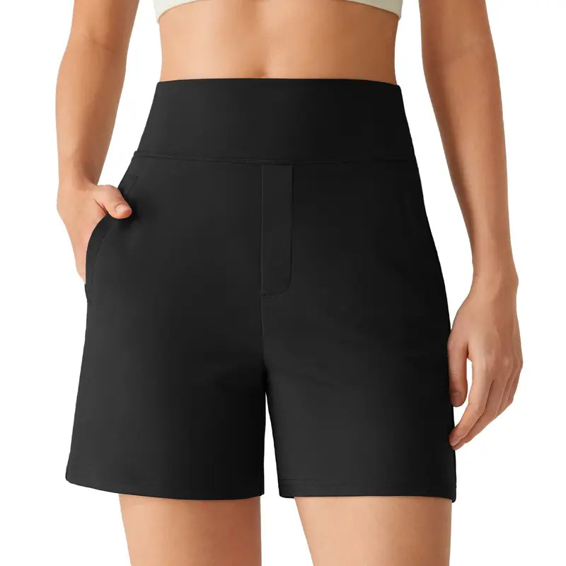 Women's Athletic Shorts High Waisted 4'' Running Yoga Summer Casual Shorts with Pockets