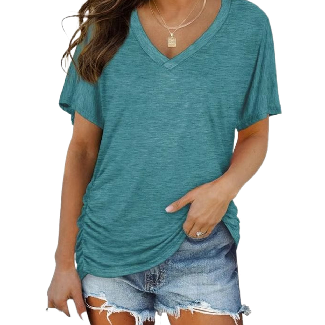 ✨ Women's V-Neck Short Sleeve T-Shirt – Soft, Comfy & Summer-Ready! 🌸