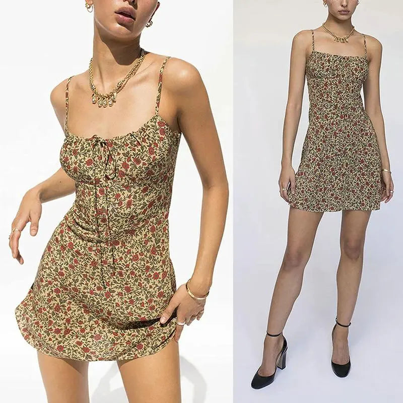 Women's Floral Slip Dress – Lightweight Sleeveless Summer Midi Dress