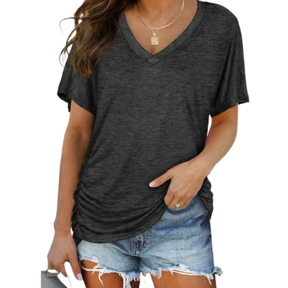 ✨ Women's V-Neck Short Sleeve T-Shirt – Soft, Comfy & Summer-Ready! 🌸