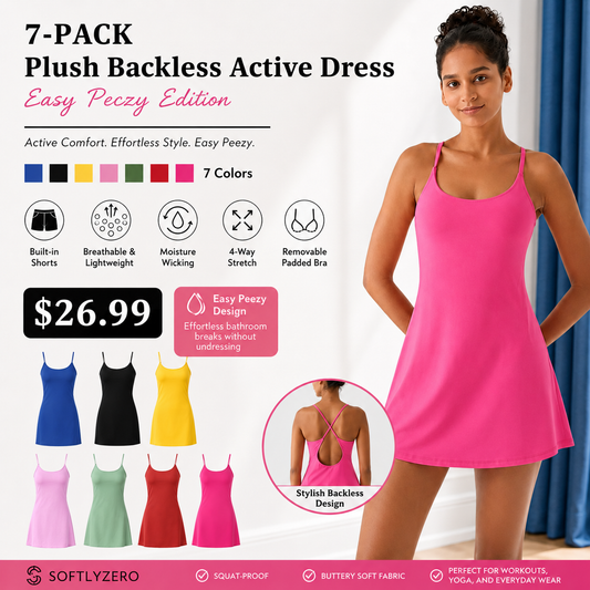🔥Last day promotion🔥🌸 Easy Peezy Active Dress — Backless, Buttery Soft & Summer Ready ✨🔥