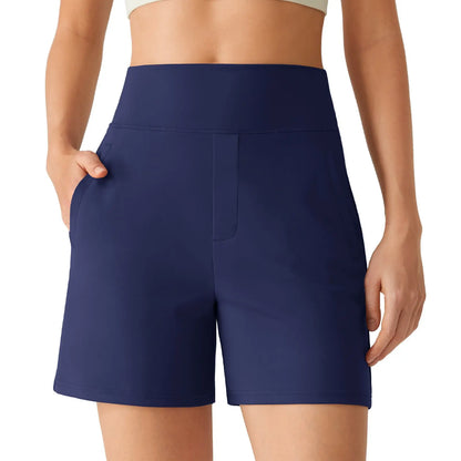 Women's Athletic Shorts High Waisted 4'' Running Yoga Summer Casual Shorts with Pockets