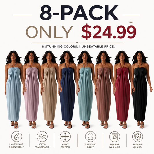 Women's Halter Tie-Back Maxi Dress with Pockets – Flowy Summer Vacation Dress