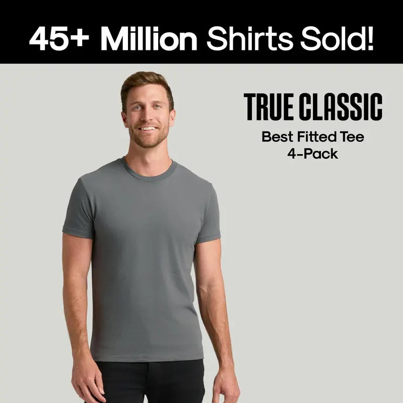 Men’s 4-Pack Short Sleeve Crew Neck T-Shirts – Premium Fit for Everyday Comfort & Casual Style